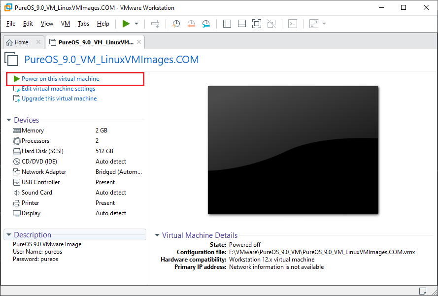 Power On Virtual Machine